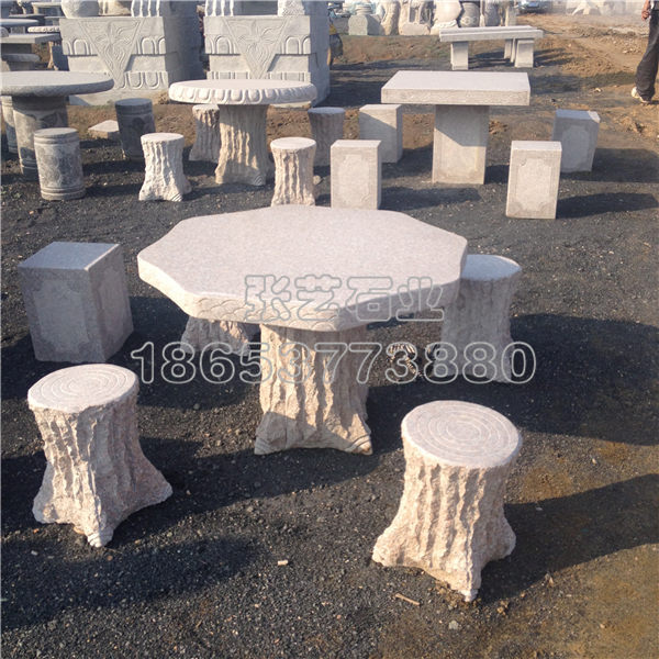 仿古花崗巖石桌石凳