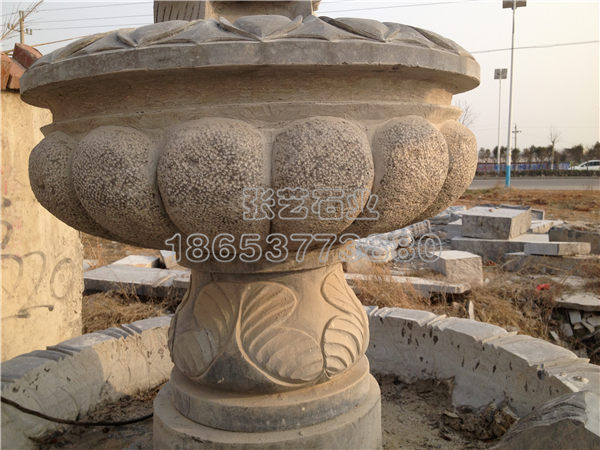 石雕花缽，石雕花盆