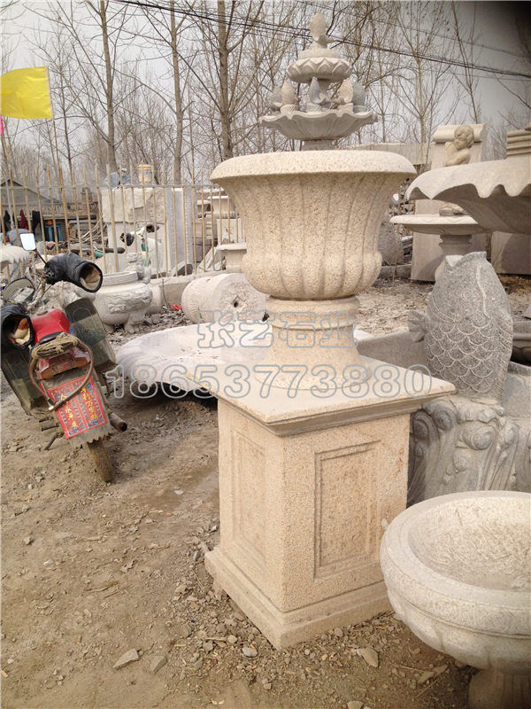 黃銹石石雕花缽廠家