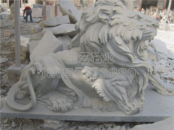 青石石雕雄獅,石雕獅子 青石獅子