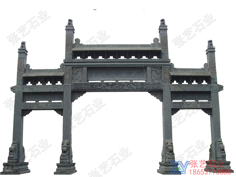 徽派三門石牌坊 