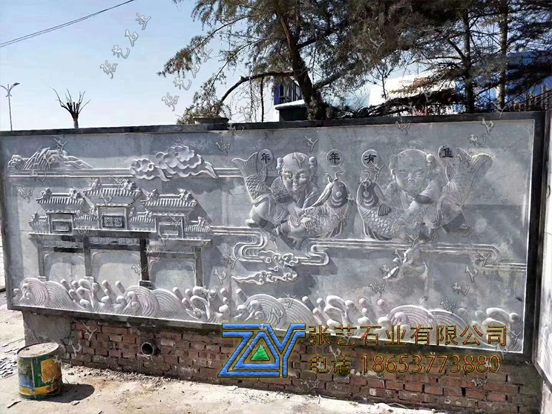 青石石雕照壁迎門(mén)墻安裝廠家