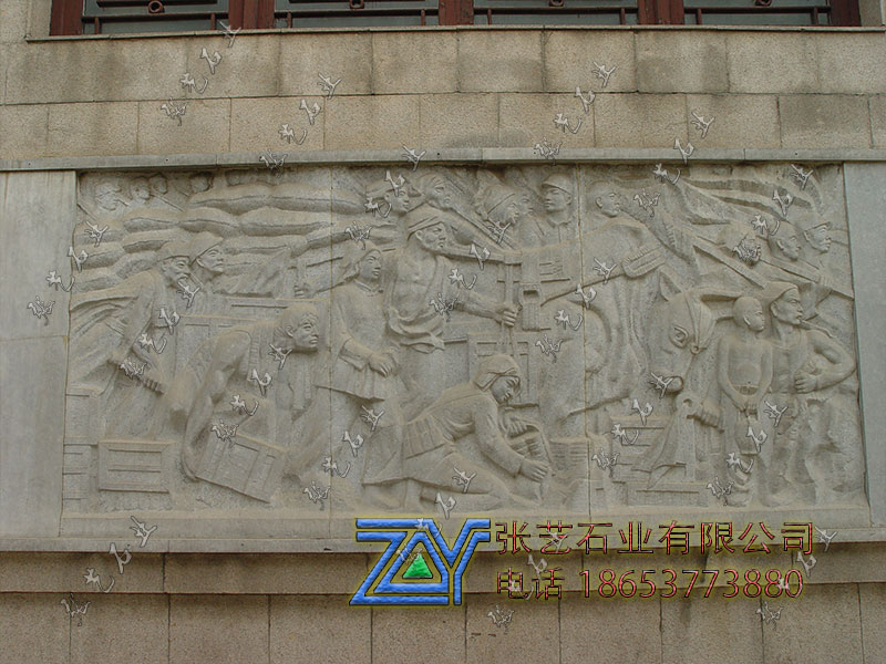 青石人物浮雕壁畫,石雕壁畫