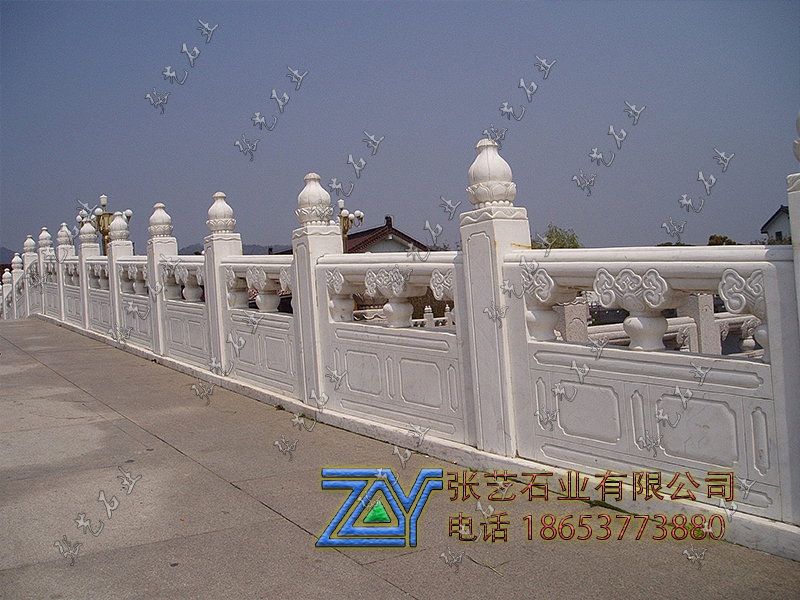 漢白玉河道石欄桿安裝