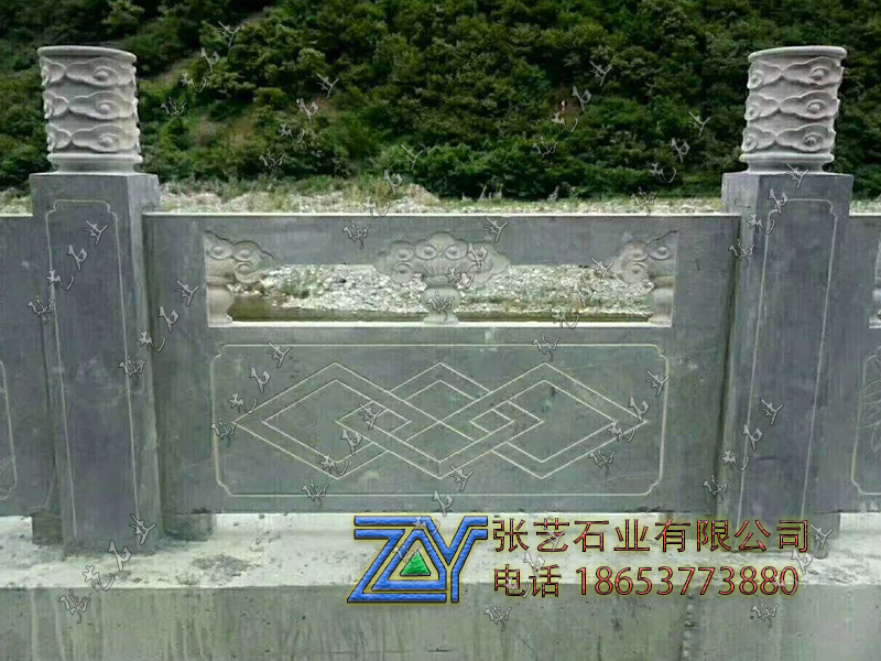 青石云頭線雕石欄桿