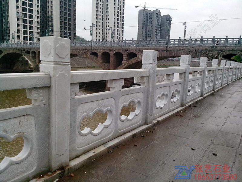 河道草白玉石護欄圍欄-石欄桿