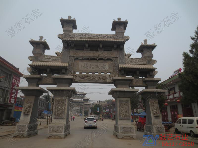 古建筑石牌坊設(shè)計-石牌樓施工圖片-石大門