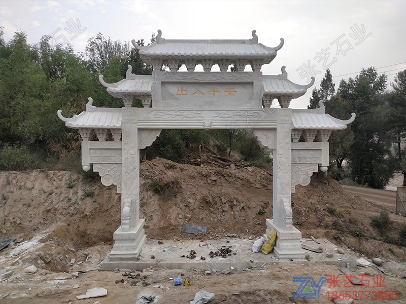 草白玉單門石牌坊-石門樓