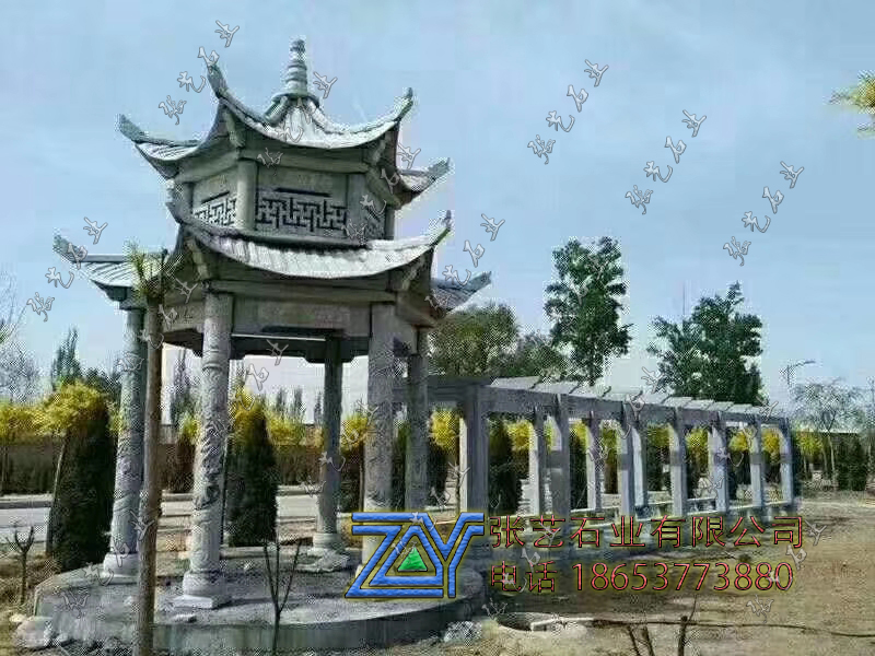 石亭子，石頭長廊