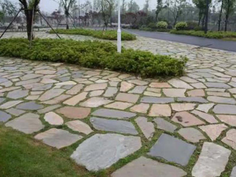 青石板材碎拼路面鋪地石