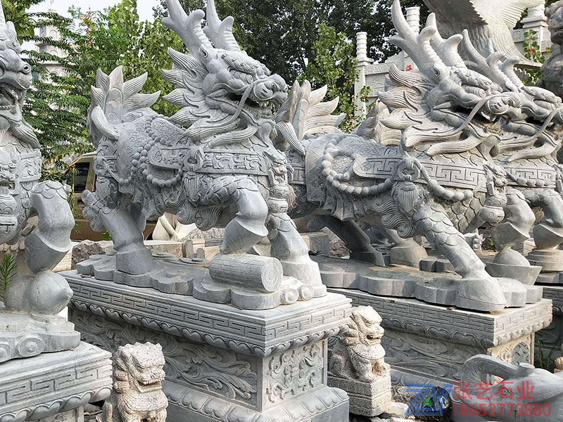 精品青石石雕麒麟-石雕動(dòng)物