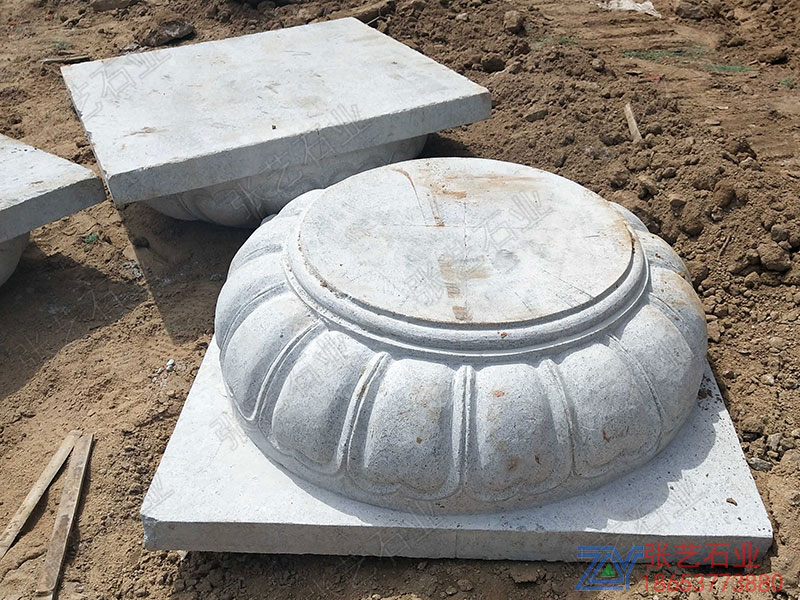 芝麻白柱基石-柱頂石-柱礎(chǔ)石廠家