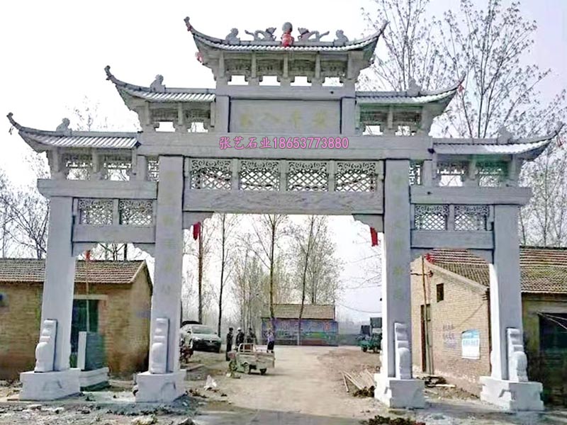 村口石牌坊三門(mén)五樓樣式