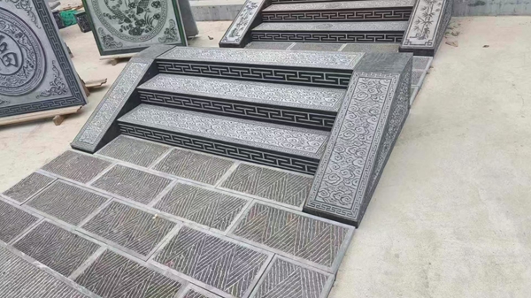 天然青石祥云踏步石臺階